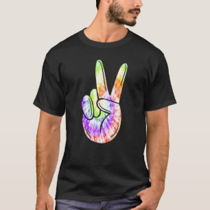 Cute Tie Dye Peace Sign Hand T-Shirt