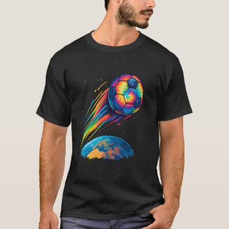 Cute Tie Dye Soccer Ball Rainbow Football Cosmic S T-Shirt