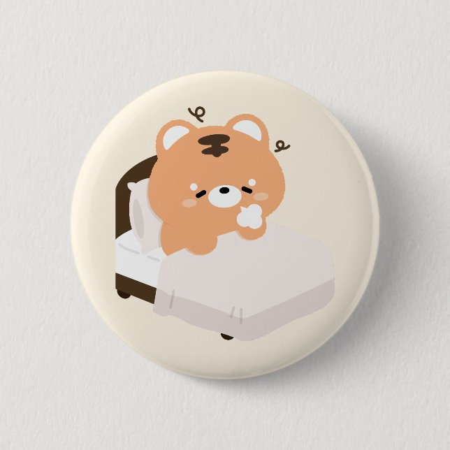 Cute Tiger  6 Cm Round Badge (Front)