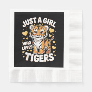 Cute Tiger Animal Just a Girl Who Loves Tigers Napkin