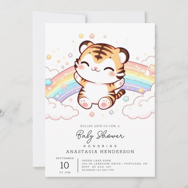 Cute Tiger Baby Shower Invitation (Front)