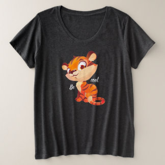Cute Tiger Be Cool Cartoon Plus Size T-Shirt