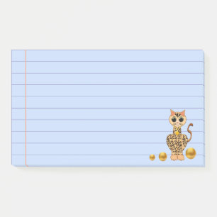 Cute Tiger Cat & Golden Confetti Post-it Notes