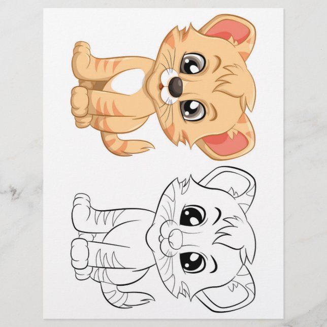 Cute tiger colouring page (Front)