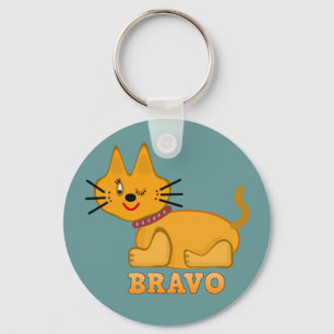 Cute tiger cub cat animal pet brave bravo cartoon key ring