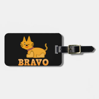 Cute tiger cub cat animal pet brave bravo cartoon luggage tag