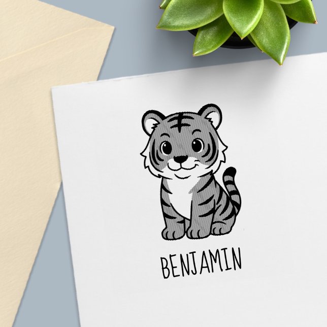 Cute Tiger Cub Custom Name Self-inking Stamp (Creator Uploaded)