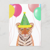 Cute Tiger Cub Illustration Postcard