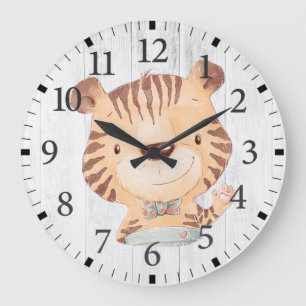 Cute Tiger Cub in Bow Tie Wall Clock