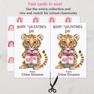 Cute Tiger Cub Kid's Valentine Party Card