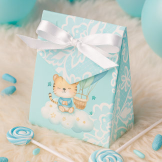Cute Tiger Hot Air Balloon thank you Favor Box