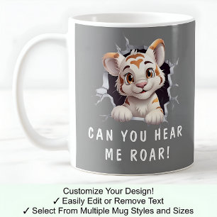 Cute Tiger In A Mug! Novelty For Tiger Lover Brown Coffee Mug