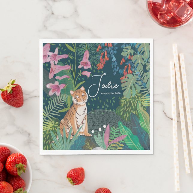 Cute Tiger Jungle New Baby Shower    Napkin (Insitu)