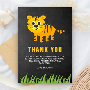 Cute Tiger Kids Birthday Party Thank You Card