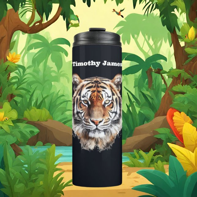 Cute tiger lovers add name  thermal tumbler (Creator Uploaded)