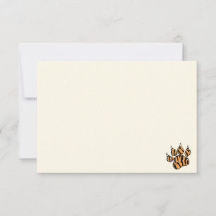 Cute Tiger Paw Print Blank Cream Off White Card