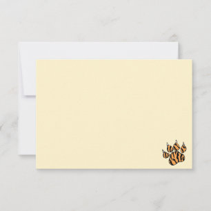 Cute Tiger Paw Print Custom Blank  Card