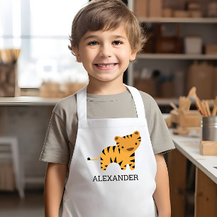 Cute Tiger Personalised Kids Apron