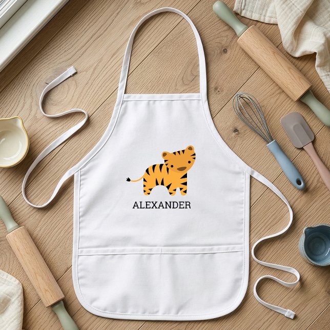 Cute Tiger Personalised Kids Apron (Creator Uploaded)