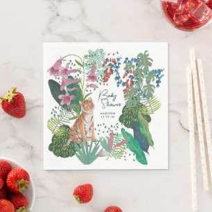 Cute Tiger Safari Jungle New Baby Shower Napkin