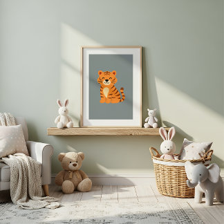 Cute Tiger Safari Nursery Wall Art