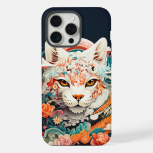 Cute Tiger with flowers Paper Cut-out iPhone 15 Pro Max Case