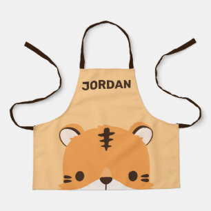 Cute Tiger with Personalised Name Apron