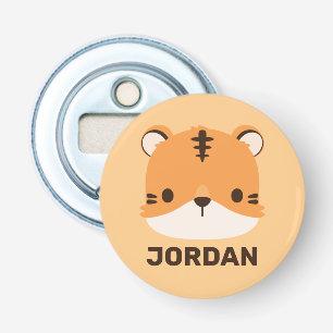 Cute Tiger with Personalised Name Bottle Opener