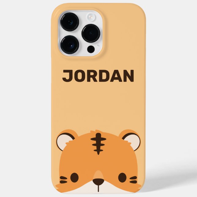 Cute Tiger with Personalised Name Case-Mate iPhone Case (Back)