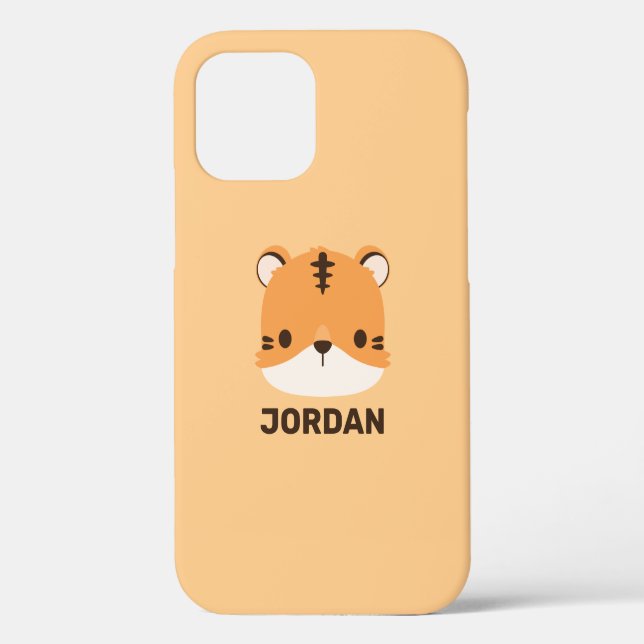 Cute Tiger with Personalised Name Case-Mate iPhone Case (Back)