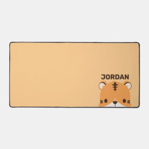 Cute Tiger with Personalised Name Desk Mat