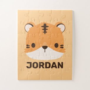 Cute Tiger with Personalised Name Jigsaw Puzzle