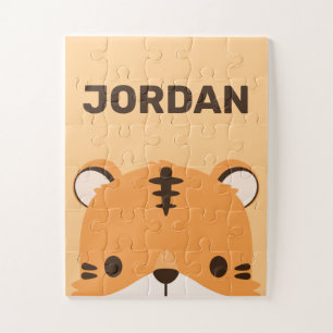 Cute Tiger with Personalised Name Jigsaw Puzzle