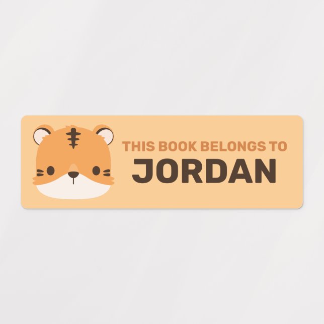 Cute Tiger with Personalised Name Labels (Design 1)