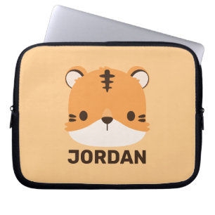 Cute Tiger with Personalised Name Laptop Sleeve