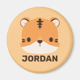 Cute Tiger with Personalised Name Magnet