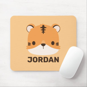 Cute Tiger with Personalised Name Mouse Pad