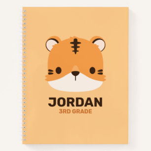 Cute Tiger with Personalised Name Notebook