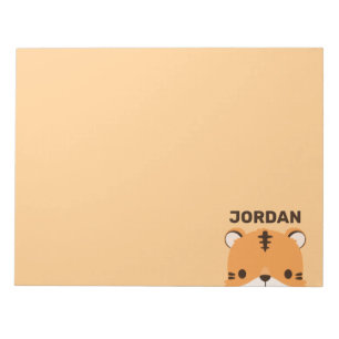 Cute Tiger with Personalised Name Notepad