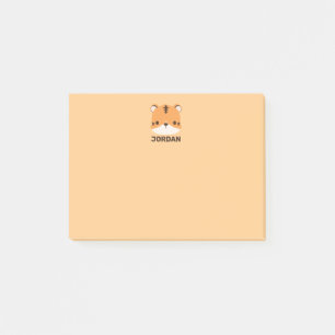 Cute Tiger with Personalised Name Post-it Notes