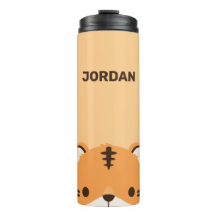Cute Tiger with Personalised Name Thermal Tumbler
