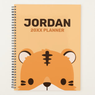 Cute Tiger with Personalized Name Planner