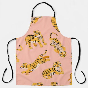 Cute tigers seamless pattern apron