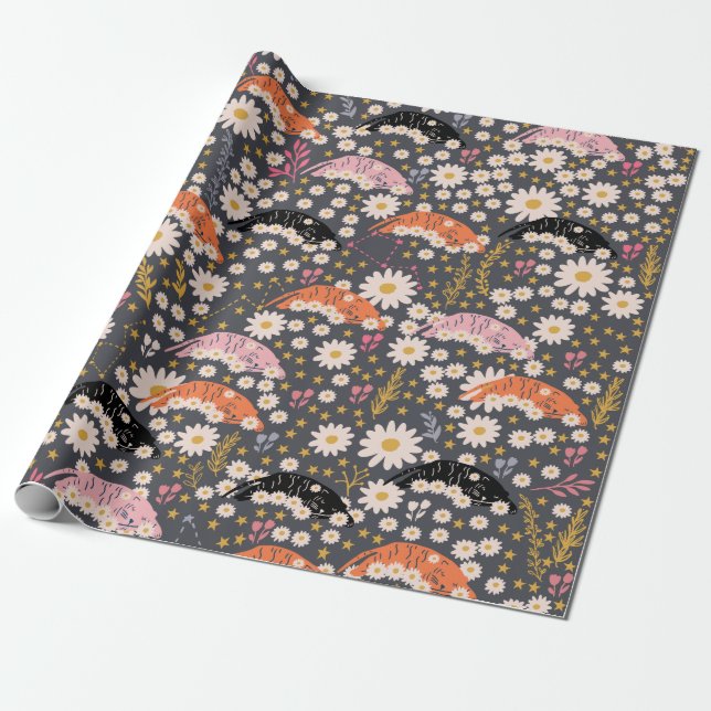Cute Tigers Wrapping Paper (Unrolled)