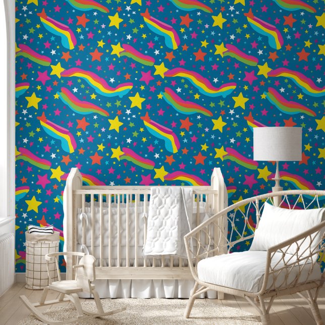 Cute tiled abstract rainbow pattern wallpaper (Kids)
