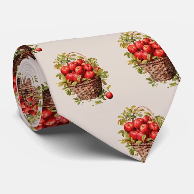 Cute tiled apple pattern fruit  tie (Rolled)