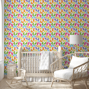 Cute tiled baby feet unisex nursery wallpaper