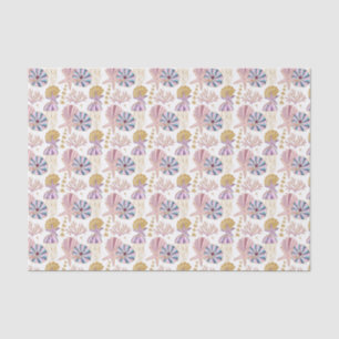 cute tiled beach seashell pattern tissue paper