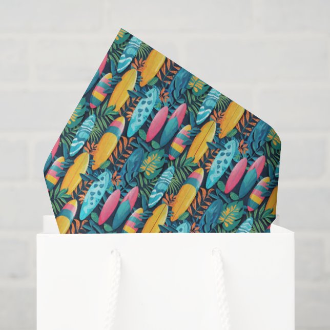 Cute tiled beach surfboards  tissue paper (Gift Bag)