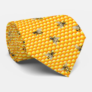 cute tiled bee lovers pattern tie